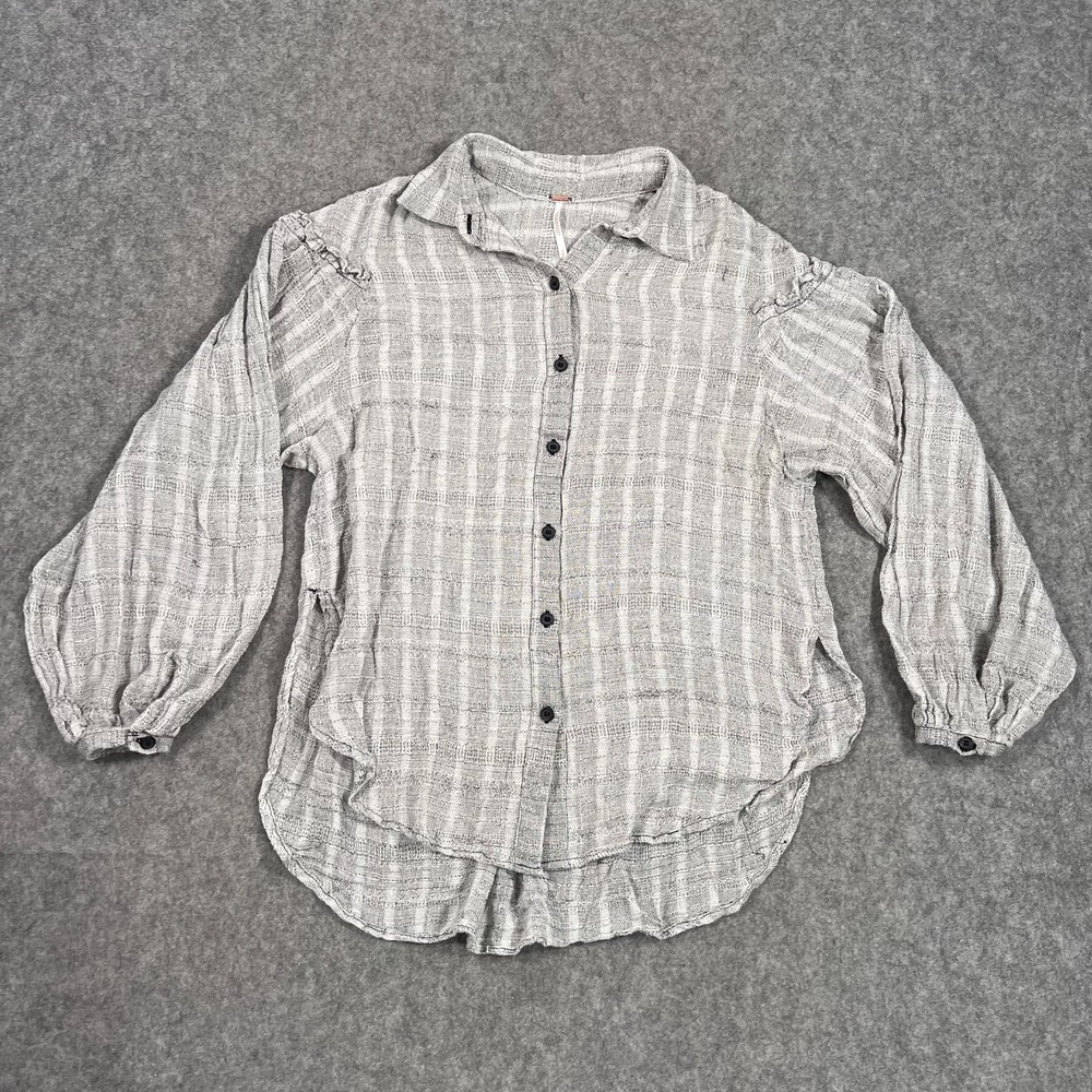Free People Headed To The Highlands Knit Button‎ Up Shirt Women's Size Small